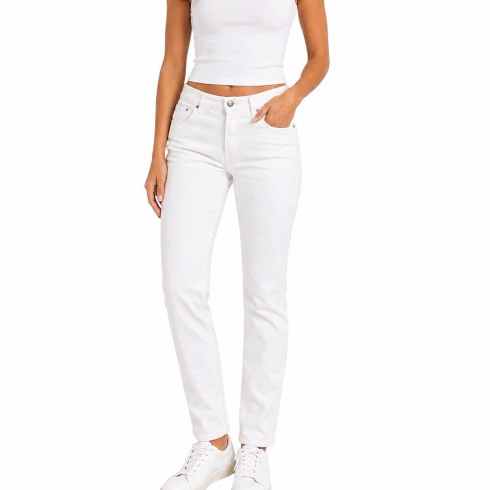 ABERCROMBIE & FITCH Women’s White Simone High Rise Ankle Jeans Size 28 / 6 Long